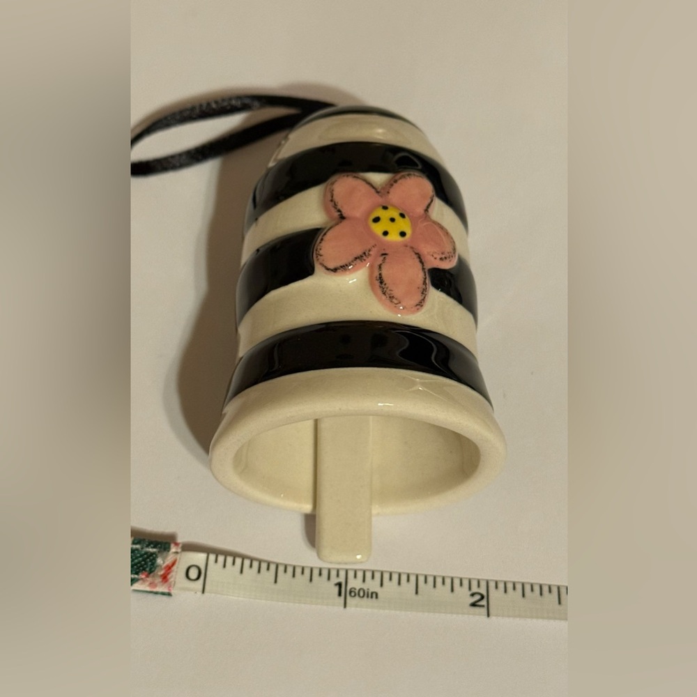 Ceramic bell - Heartful Home - by Tracy Pesche -Grandma -black white pink 3” New - Picture 8 of 10